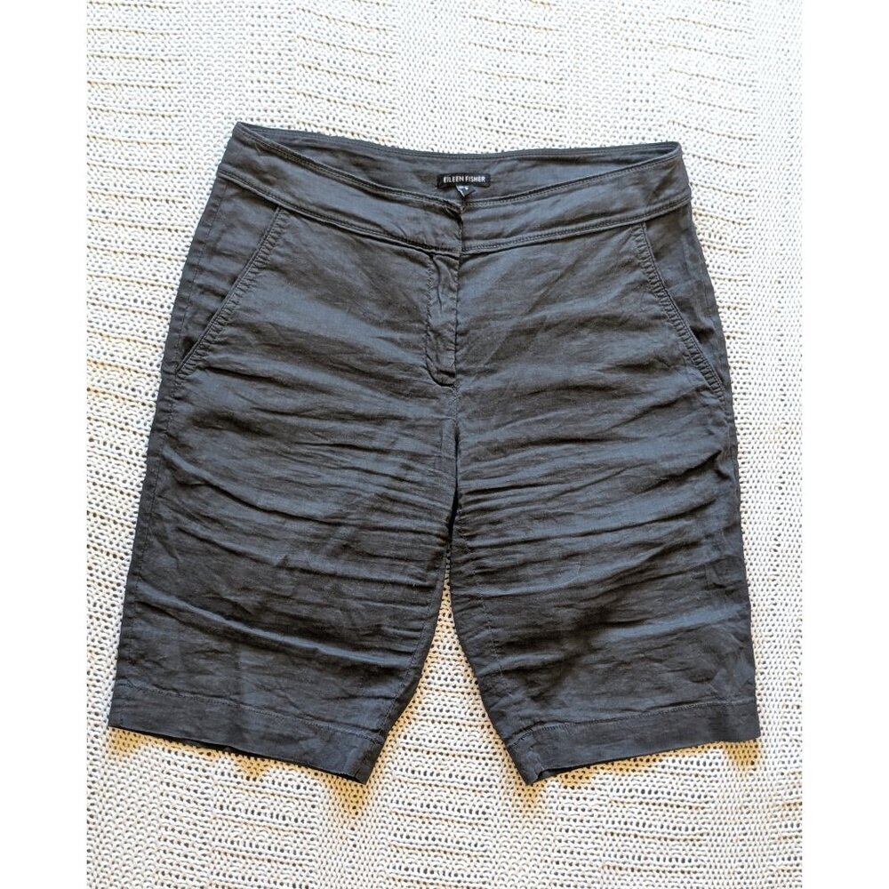 Eileen Fisher High Waist Black Women's Shorts